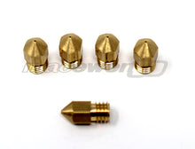 CR-10, CR-10-S4, CR-10-S5, Ender 3, CR-10S, Replacement Brass Nozzle 0.4mm for 1.75, and various sizes 0.2 to 1.0 mm bores.