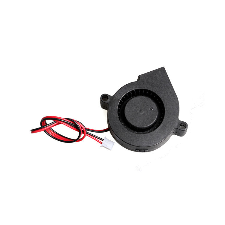 5015 Ball Bearing 12V 50mm x 15 mm Radial Blower Part Cooling Fan with 6 inch lead and braided sleeving for Modular V6 mount.