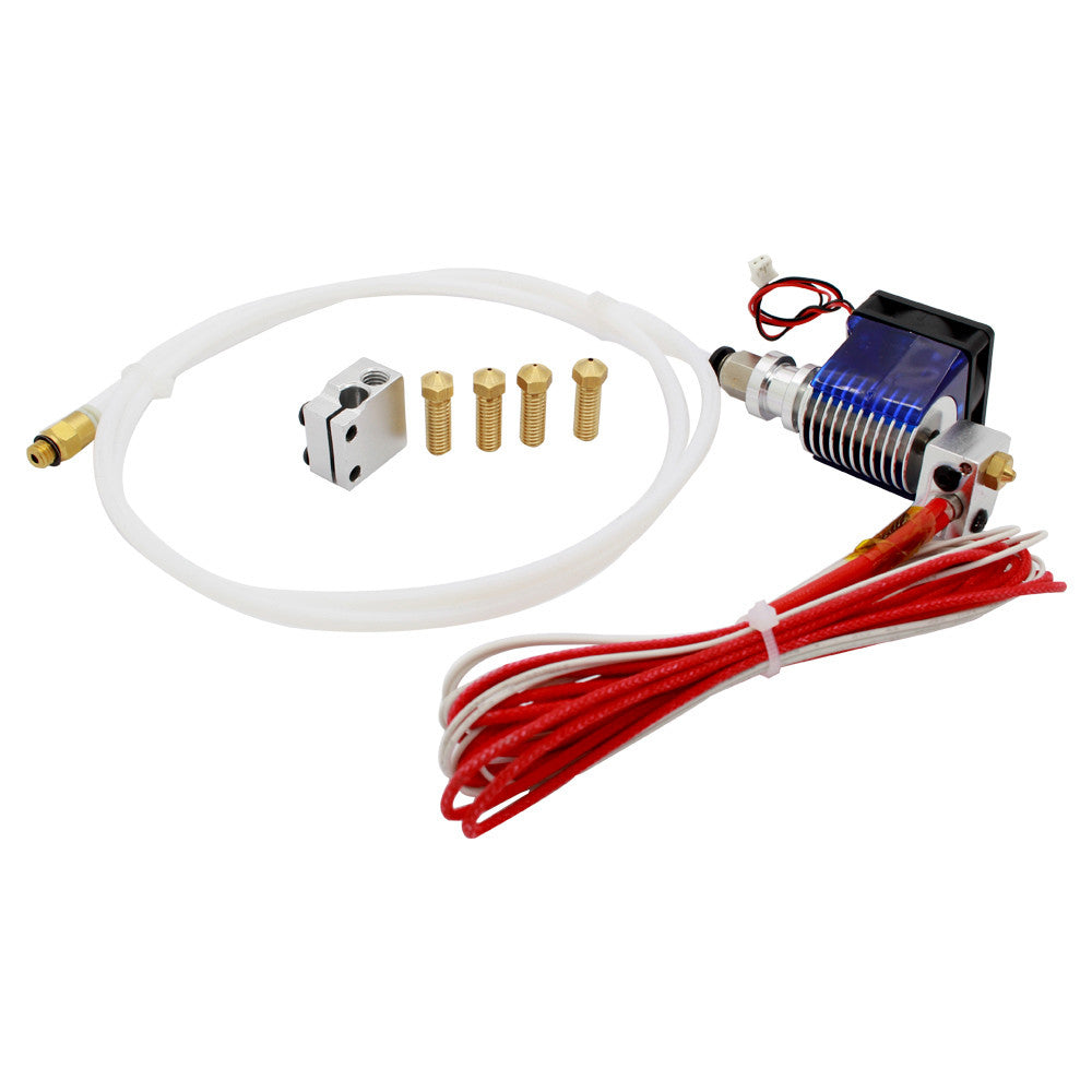 E3D V6 Clone Hotend PTFE with Volcano Heater Block and Volcano Brass Nozzle Pack 12V (all metal tube is optional)